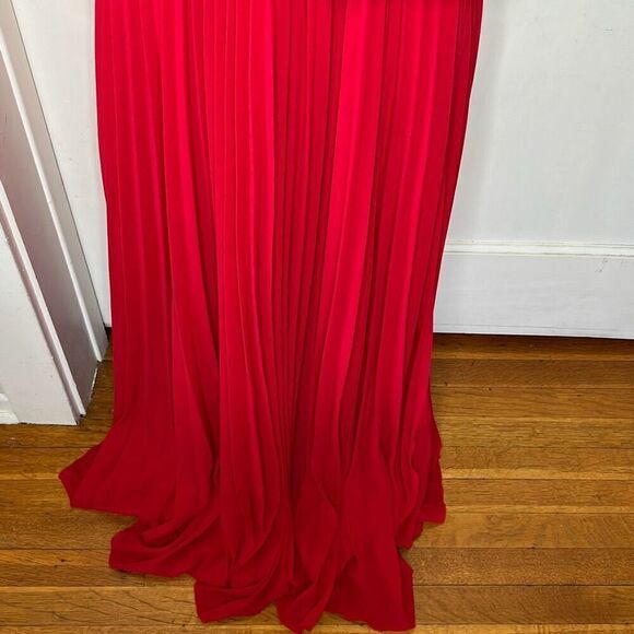 Petal & Pup GIA PLEATED HALTERNECK MAXI DRESS - RED Nwot Size Small - Picture 4 of 9